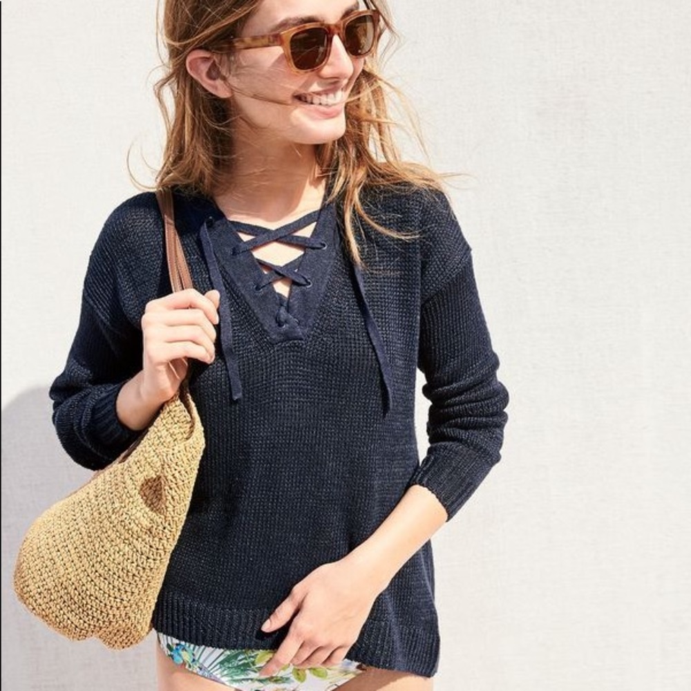 Jcrew Lace up Sweater
